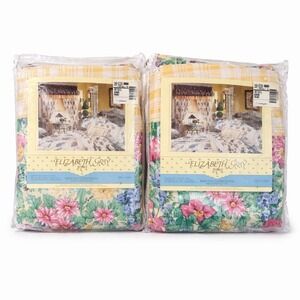 VTG 1992 Elizabeth Gray Abigail Blouson Valance Set of 2 Floral Cottagecore NOS